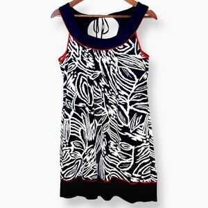 Enfocus Studio Navy Blue White Floral Halter Sleeveless Sailor Dress Sz 10